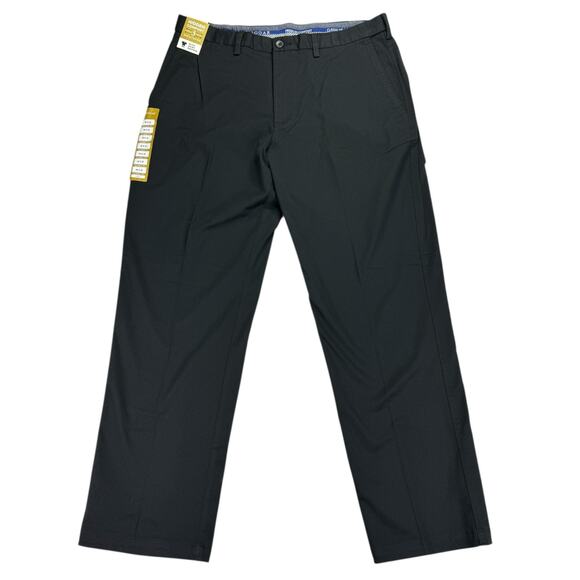 Haggar Mens 2-Way Stretch Premium Comfort Classic Fit Dress Pants Black 38x32 - Picture 1 of 4